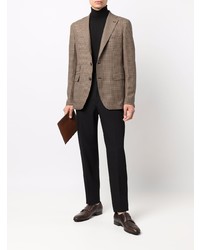 Blazer en laine en pied-de-poule marron Tagliatore