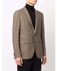 Blazer en laine en pied-de-poule marron Tagliatore