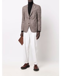 Blazer en laine en pied-de-poule marron Lardini