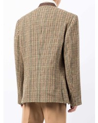 Blazer en laine en pied-de-poule marron Maison Margiela