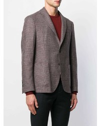 Blazer en laine en pied-de-poule marron Dell'oglio