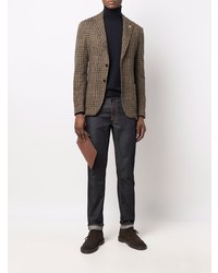 Blazer en laine en pied-de-poule marron Lardini