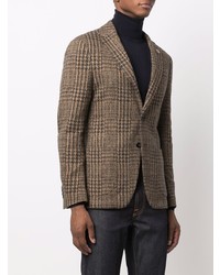 Blazer en laine en pied-de-poule marron Lardini