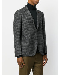 Blazer en laine en pied-de-poule noir Lardini