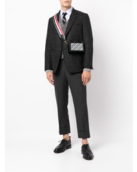 Blazer en laine en pied-de-poule noir Thom Browne