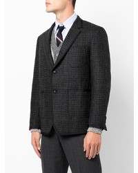 Blazer en laine en pied-de-poule noir Thom Browne