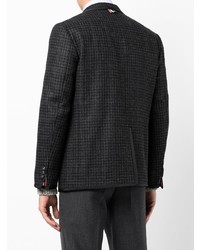 Blazer en laine en pied-de-poule noir Thom Browne