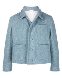 Blazer en laine en tricot bleu clair Thom Browne