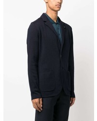 Blazer en laine en tricot bleu marine Lardini