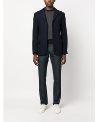 Blazer en laine en tricot bleu marine Corneliani