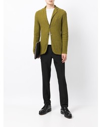 Blazer en laine en tricot olive Giorgio Armani