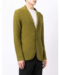 Blazer en laine en tricot olive Giorgio Armani