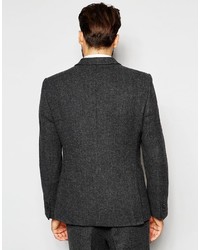 Blazer en laine gris foncé Asos