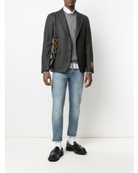 Blazer en laine gris foncé Gucci