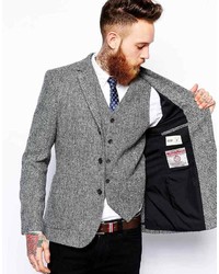 Blazer en laine gris Asos