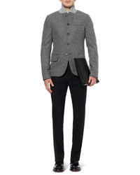 Blazer en laine gris Alexander McQueen