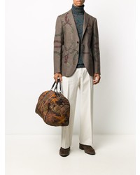 Blazer en laine imprimé marron Etro