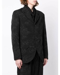 Blazer en laine imprimé noir Yohji Yamamoto