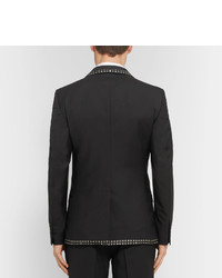 Blazer en laine imprimé noir Alexander McQueen