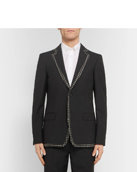 Blazer en laine imprimé noir Alexander McQueen