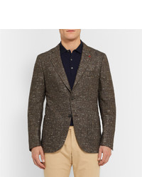 Blazer en laine marron foncé Isaia