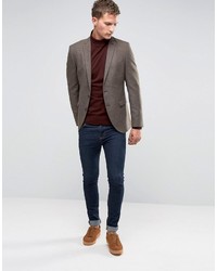 Blazer en laine marron Selected