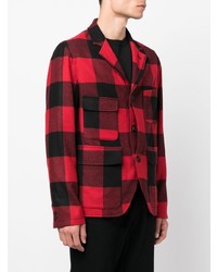 Blazer en laine rouge et noir Woolrich