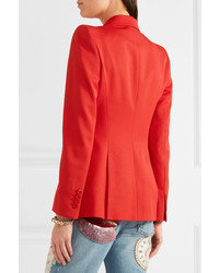 Blazer en laine rouge Alexander McQueen