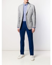 Blazer en lin à carreaux gris Hackett