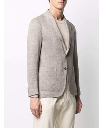 Blazer en lin à chevrons beige Tagliatore