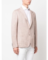 Blazer en lin à chevrons beige Tagliatore