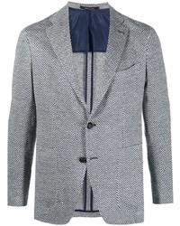 Blazer en lin à chevrons bleu clair