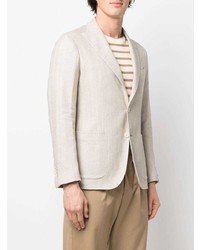 Blazer en lin à motif zigzag beige Tagliatore