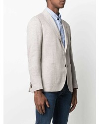 Blazer en lin à motif zigzag beige Tagliatore