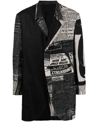 Blazer en lin à patchwork noir Yohji Yamamoto