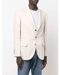 Blazer en lin blanc Brunello Cucinelli