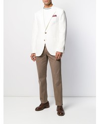 Blazer en lin blanc Brunello Cucinelli