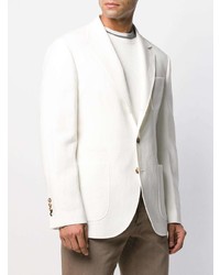 Blazer en lin blanc Brunello Cucinelli