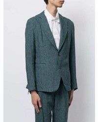 Blazer en lin bleu canard Emporio Armani