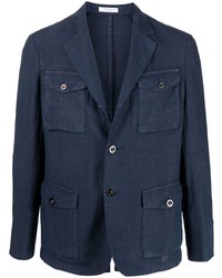 Blazer en lin bleu marine Boglioli