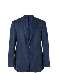 Blazer en lin bleu marine Canali