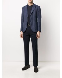 Blazer en lin bleu marine Lardini