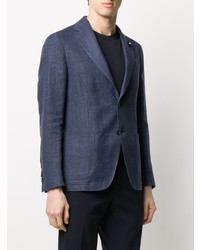 Blazer en lin bleu marine Lardini