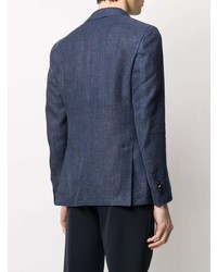 Blazer en lin bleu marine Lardini