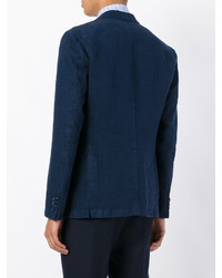 Blazer en lin bleu marine Z Zegna