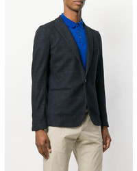 Blazer en lin bleu marine Paolo Pecora