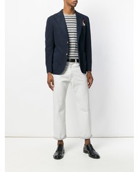 Blazer en lin bleu marine Boglioli