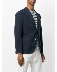 Blazer en lin bleu marine Boglioli