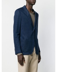 Blazer en lin bleu marine Lardini