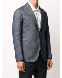 Blazer en lin bleu marine Tagliatore